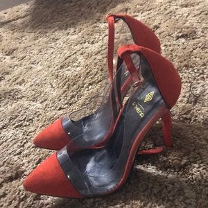Red and see through heels